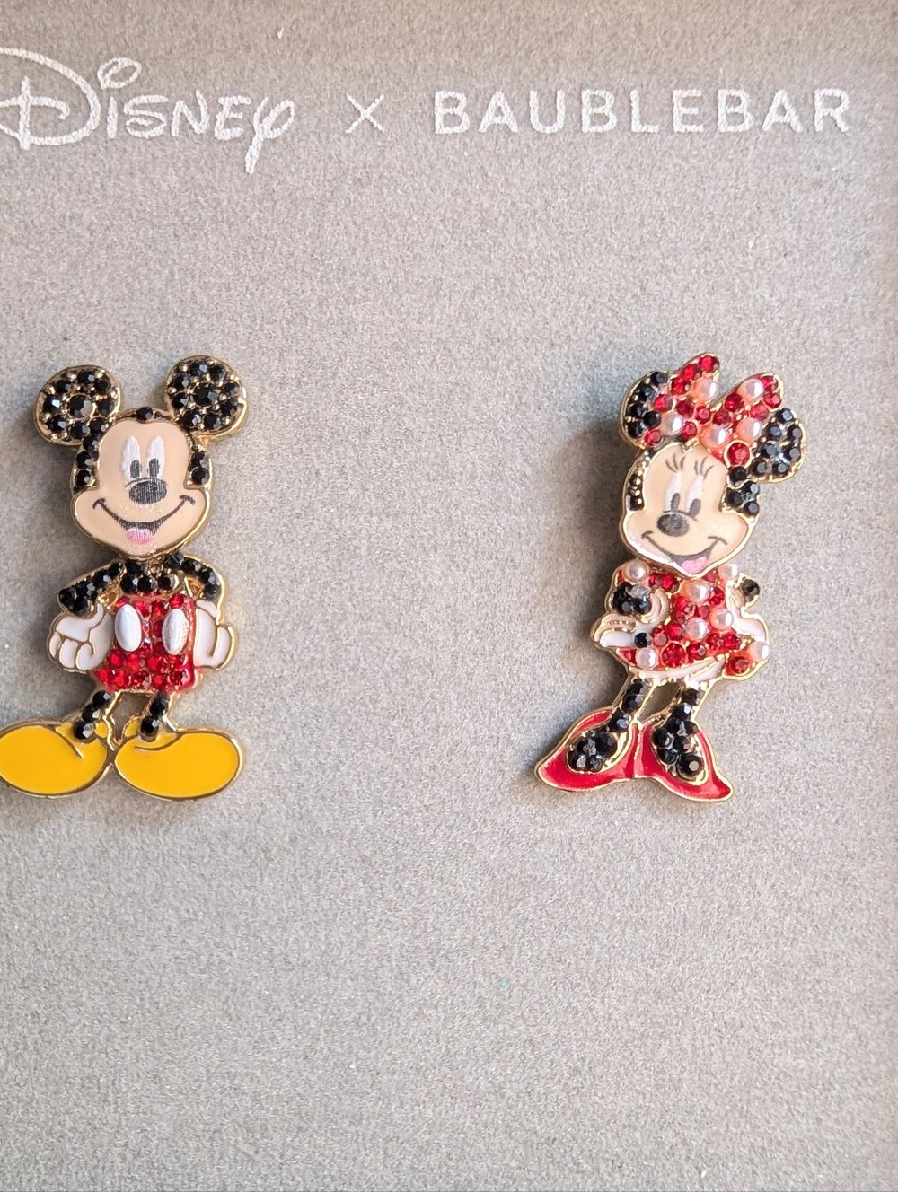 Disney Mickey & Minnie Crystal Stud Earrings Articulated Earrings
